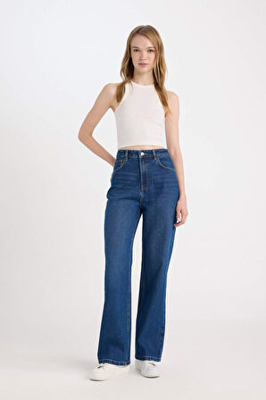 90's Wide Leg Yüksek Bel Uzun Jean Pantolon