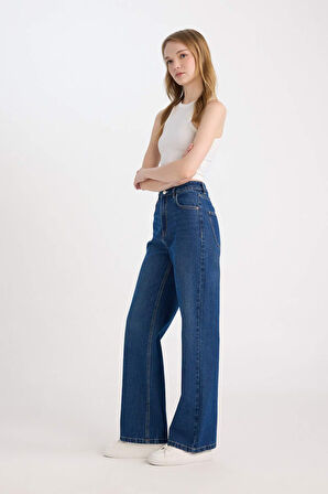 90's Wide Leg Yüksek Bel Uzun Jean Pantolon