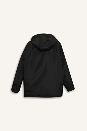 DeFacto Regular Fit Mont Çıkarılabilir Kapüşonlu Fermuarlı Çıtçıtlı Cepli Mont D5971AX24CWBK27