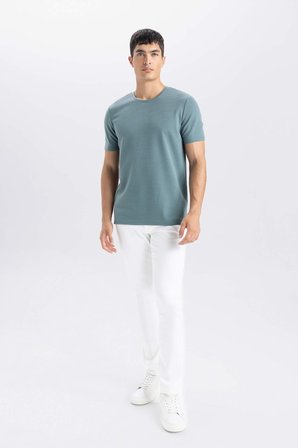 DeFacto Slim Fit Bisiklet Yaka Kısa Kollu Basic Tişört M6608AZ25SPGN829