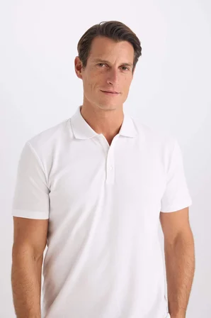 DeFacto Slim Fit Polo Yaka Kısa Kollu Pamuklu Modal Karışımlı Basic Tişört M6609AZ25SPWT34