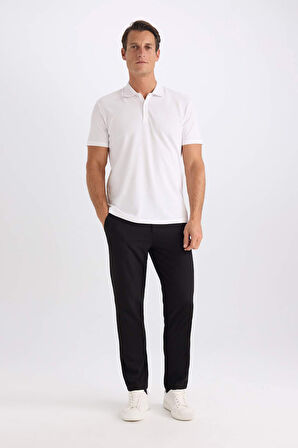 DeFacto Slim Fit Dar Kesim Kısa Kollu Pamuklu Basic Düz Polo Tişört M6609AZ25SPWT34