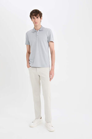 DeFacto Slim Fit Dar Kesim Kısa Kollu Pamuklu Modal Karışımlı Basic Düz Polo Tişört M6609AZ25SPGR130