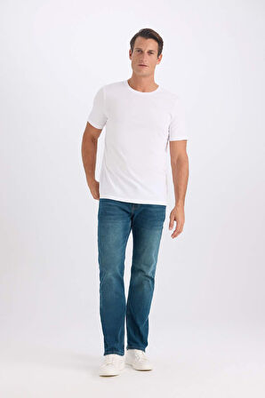 Slim Fit Dar Kesim Bisiklet Yaka Kısa Kollu Tişört