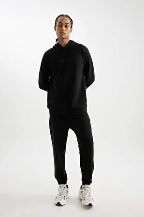 DeFactoFit Sporcu Jogger Eşofman Altı Standart Fit Beli Paçası Lastikli Cepli D6830AX24AUBK81