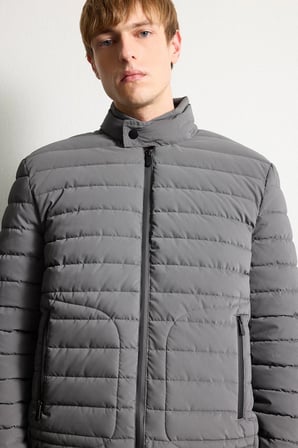 DeFacto Slim Fit Dar Kesim Dik Yaka Astarlı Fermuarlı Cepli Kışlık Mont D7497AX25SPGR221