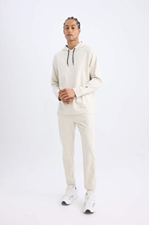 DeFactoFit Sporcu Jogger Eşofman Altı Slim Fit Dar Kesim Standart Paça Beli Paçası Lastikli D6831AX24AUBG721