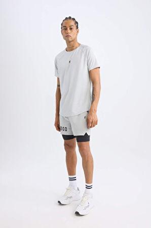DeFactoFit Slim Fit Dar Kesim Fermuarlı Telefon Cepli Sporcu Taytlı Şort Z2147AZ25SPGR91