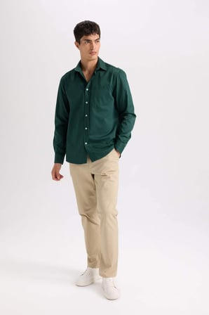 DeFacto Regular Fit Normal Kesim Yazlık Düz Paça Chino Kanvas Pantolon D7349AX25SPBG193