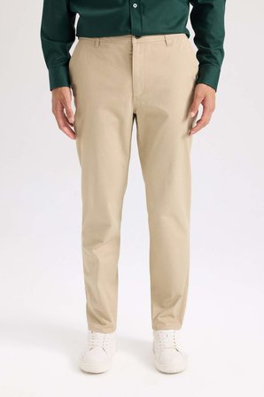 DeFacto Regular Fit Normal Kesim Yazlık Düz Paça Chino Kanvas Pantolon D7349AX25SPBG193