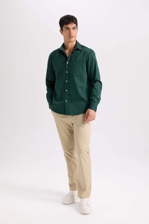 DeFacto Regular Fit Normal Kesim Yazlık Düz Paça Chino Kanvas Pantolon D7349AX25SPBG193