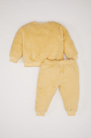 DeFacto Kız Bebek Looney Tunes 2'li Takım Bisiklet Yaka Pelüş Sweatshirt Beli Lastikli Eşofman Altı D7260A524WNYL516