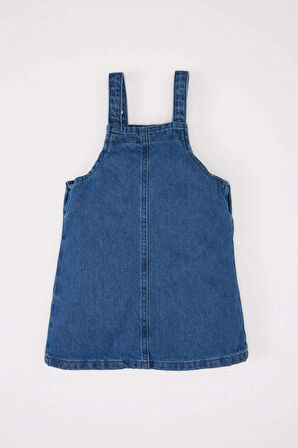 DeFacto Kız Bebek Dokuma Etiketli Jean Salopet Tulum D7877A525SPNM28