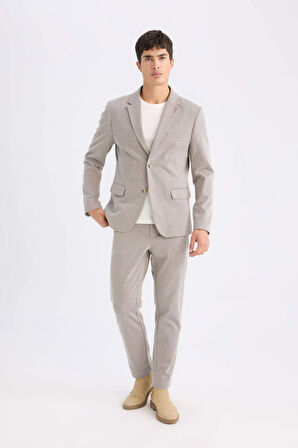 DeFacto Slim Fit Dar Kesim Ceket Yaka Düğmeli Blazer Ceket D6074AX24AUER37