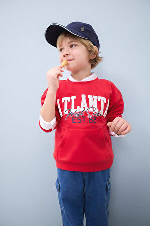 DeFacto Erkek Bebek Bisiklet Yaka Baskılı Sweatshirt D7757A525SPRD79