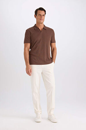 Slim Fit Dar Kesim Kısa Kollu Polo Tişört