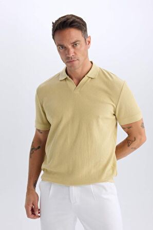 DeFacto Regular Fit Polo Yaka Kısa Kollu Pilise Tişört B6382AX25SPBG433