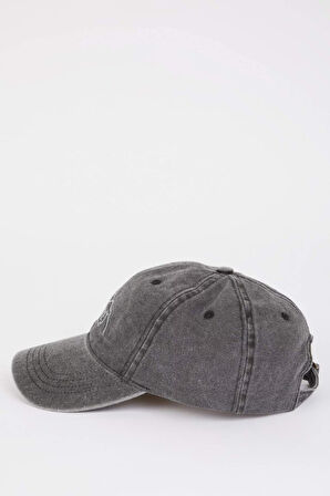 Erkek Nakışlı Jean Cap Şapka