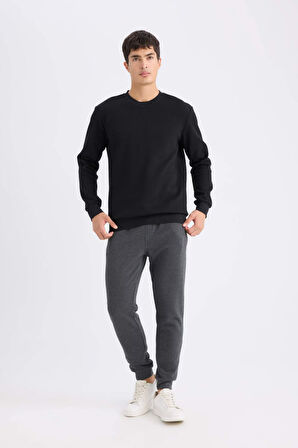 DeFacto Slim Fit Dar Kesim Jogger Eşofman Altı Basic Düz Pike Beli Bağcıklı Lastikli Paça Cepli   R9262AZ24AUAR184