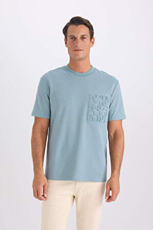 DeFacto Regular Fit Bisiklet Yaka Kısa Kollu Ağır Kumaş Tişört D8923AX25SPBE380