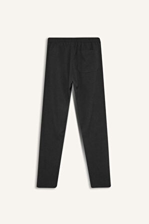 	Basic Düz Beli Lastikli Bağcıklı Cepli Jogger Düz Paça Lacivert Pantolon