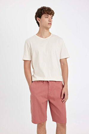 DeFacto Regular Fit Düz Paça Gabardin Bermuda C5397AX24SMOG350
