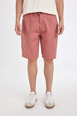 DeFacto Regular Fit Düz Paça Gabardin Bermuda C5397AX24SMOG350