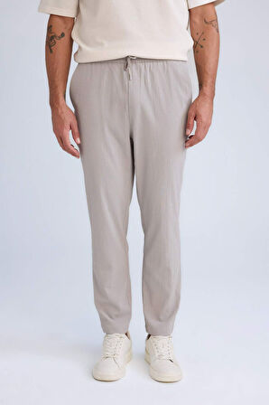 DeFacto Relax Fit Rahat Kesim Düz Paça Yazlık Kumaş Pantolon C3930AX25SPGR419