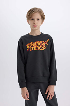 DeFacto Erkek Çocuk Stranger Things Bisiklet Yaka Kalın Sweatshirt D4791A824WNAR208