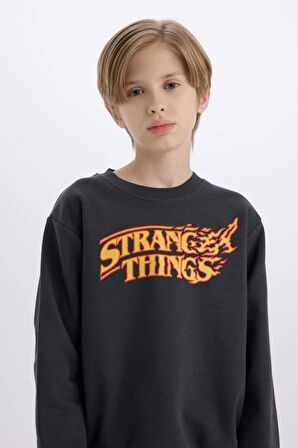 DeFacto Erkek Çocuk Stranger Things Bisiklet Yaka Kalın Sweatshirt D4791A824WNAR208