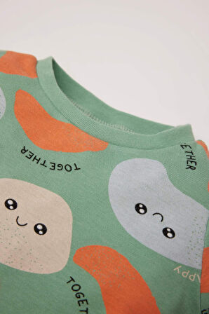 DeFacto Erkek Bebek Pijama Takımı Desenli Bisiklet Yaka Uzun Kollu Üst Uzun Alt D8657A524WNGN381