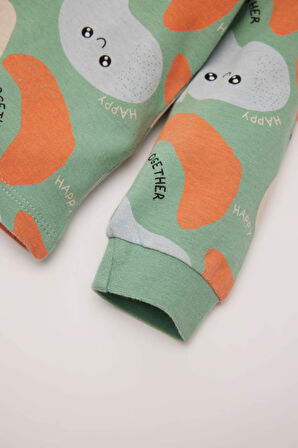 DeFacto Erkek Bebek Pijama Takımı Desenli Bisiklet Yaka Uzun Kollu Üst Uzun Alt D8657A524WNGN381