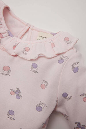 Kız Bebek Pijama Takımı Meyve Desenli Uzun Kollu Üst Uzun Alt