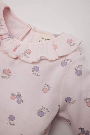 DeFacto Kız Bebek Pijama Takımı Meyve Desenli Uzun Kollu Üst Uzun Alt D8651A524WNPN144