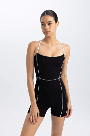 DeFactoFit İnce Askılı Kısa Spor Tulum C0559AX24SMBK81