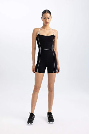 DeFactoFit İnce Askılı Kısa Spor Tulum C0559AX24SMBK81