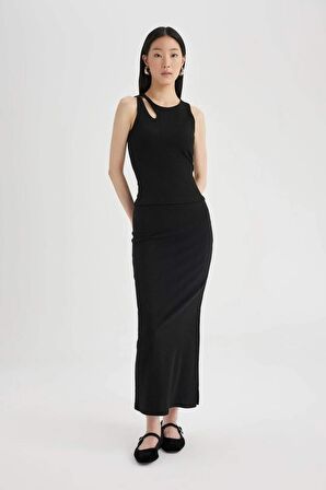 DeFacto Slim Fit Bisiklet Yaka Fitilli Kaşkorse Atlet A3422AX24SPBK81