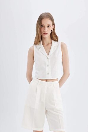 DeFacto Yüksek Bel Kısa Paça Saten Şort D1326AX24SMWT32