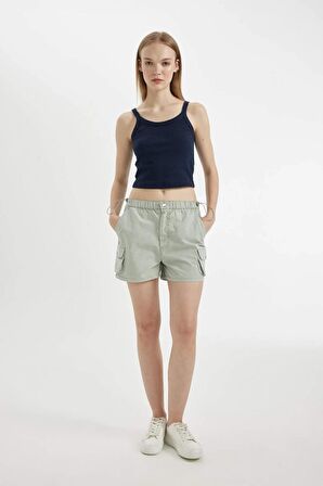 DeFacto Coool Regular Fit Normal Bel Kısa Paça Gabardin Şort A3688AX24HSGN1128