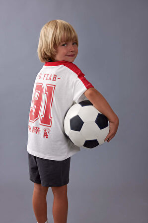 DeFacto Erkek Bebek Bisiklet Yaka Baskılı Kısa Kollu Tişört D1485A524SMWT34