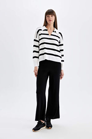 DeFacto Flare Fit Pantolon T8004AZ24WNBK27