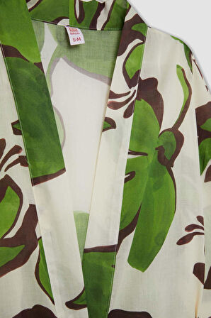 Desenli Pamuklu Kimono-Fall in Love