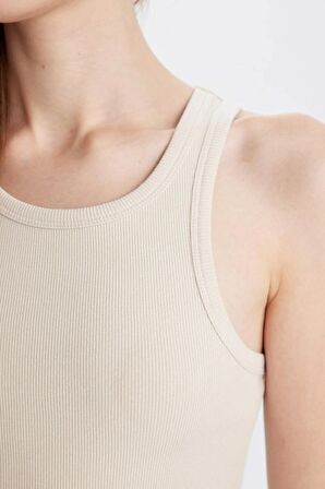 DeFacto Bodycon Halter Yaka Fitilli Kaşkorse Kolsuz Midi Elbise U8106AZ24SMER37