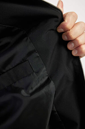 Slim Fit Bomber Mont Ceket Dar Kesim Kolej Yaka Fermuarlı Çift Cepli Mevsimlik Hafif 