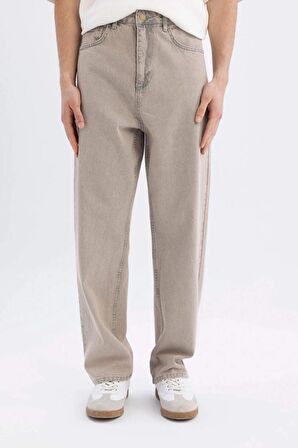 DeFacto Baggy Fit Geniş Kalıp Normal Bel Geniş Paça Jean Pantolon C2051AX24SMGR302