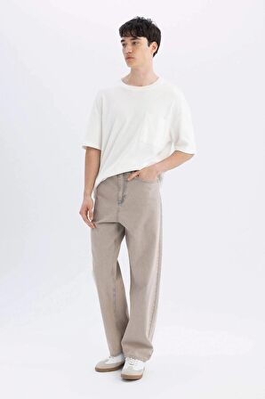 DeFacto Baggy Fit Geniş Kalıp Normal Bel Geniş Paça Jean Pantolon C2051AX24SMGR302