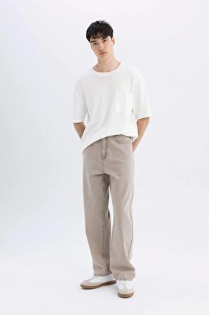 DeFacto Baggy Fit Geniş Kalıp Normal Bel Geniş Paça Jean Pantolon C2051AX24SMGR302