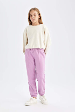 DeFacto Kız Çocuk Beli Paçası Lastikli Basic Düz Jogger Eşofman Altı D3201A824WNPR61