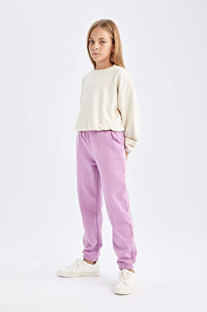DeFacto Kız Çocuk Beli Paçası Lastikli Basic Düz Jogger Eşofman Altı D3201A824WNPR61