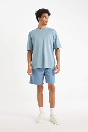 DeFacto Relax Fit Gabardin Bermuda Şort D4697AX24HSBE105